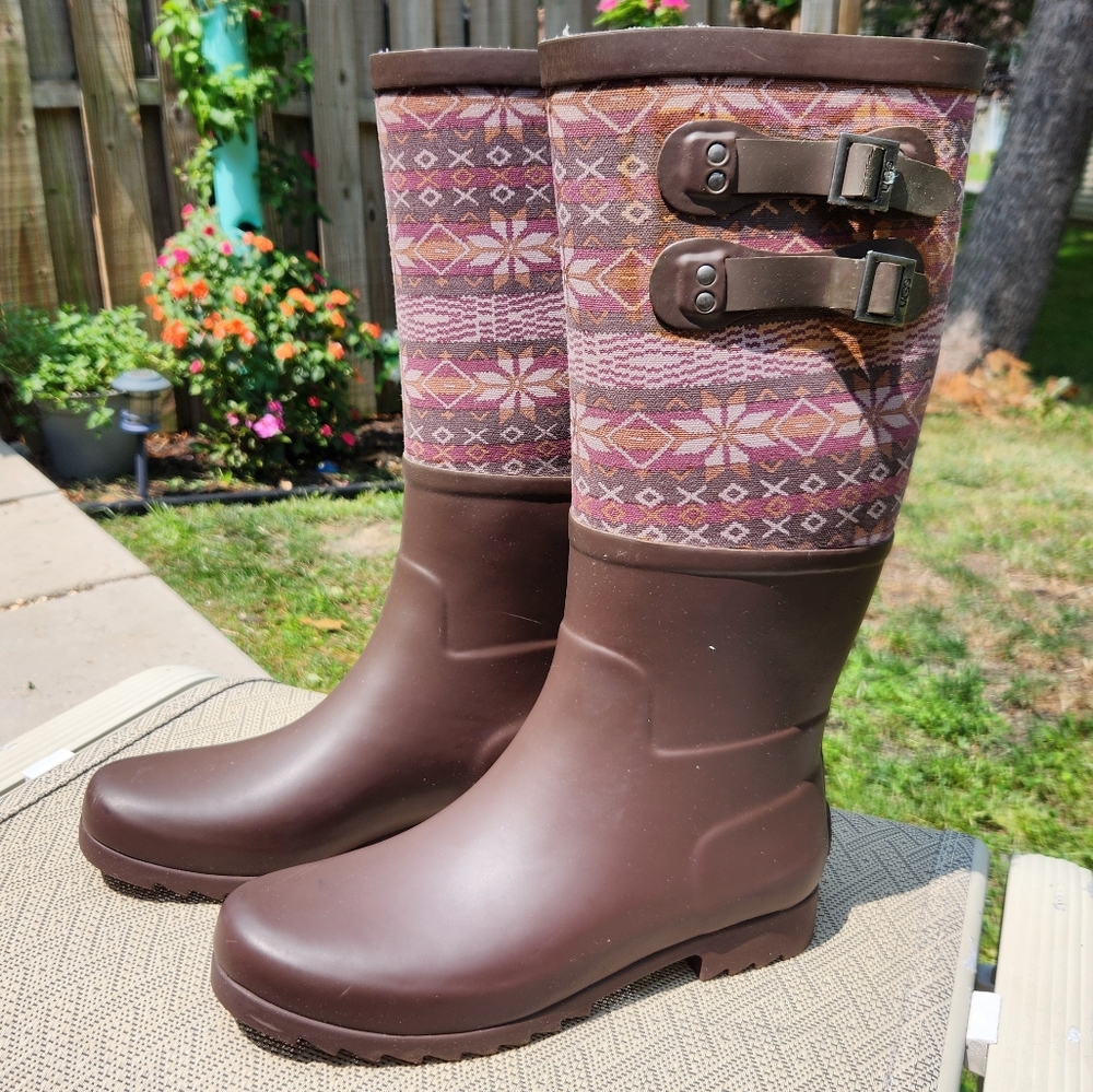 UGG Australia SabeneTall Rain Boots - Size 10